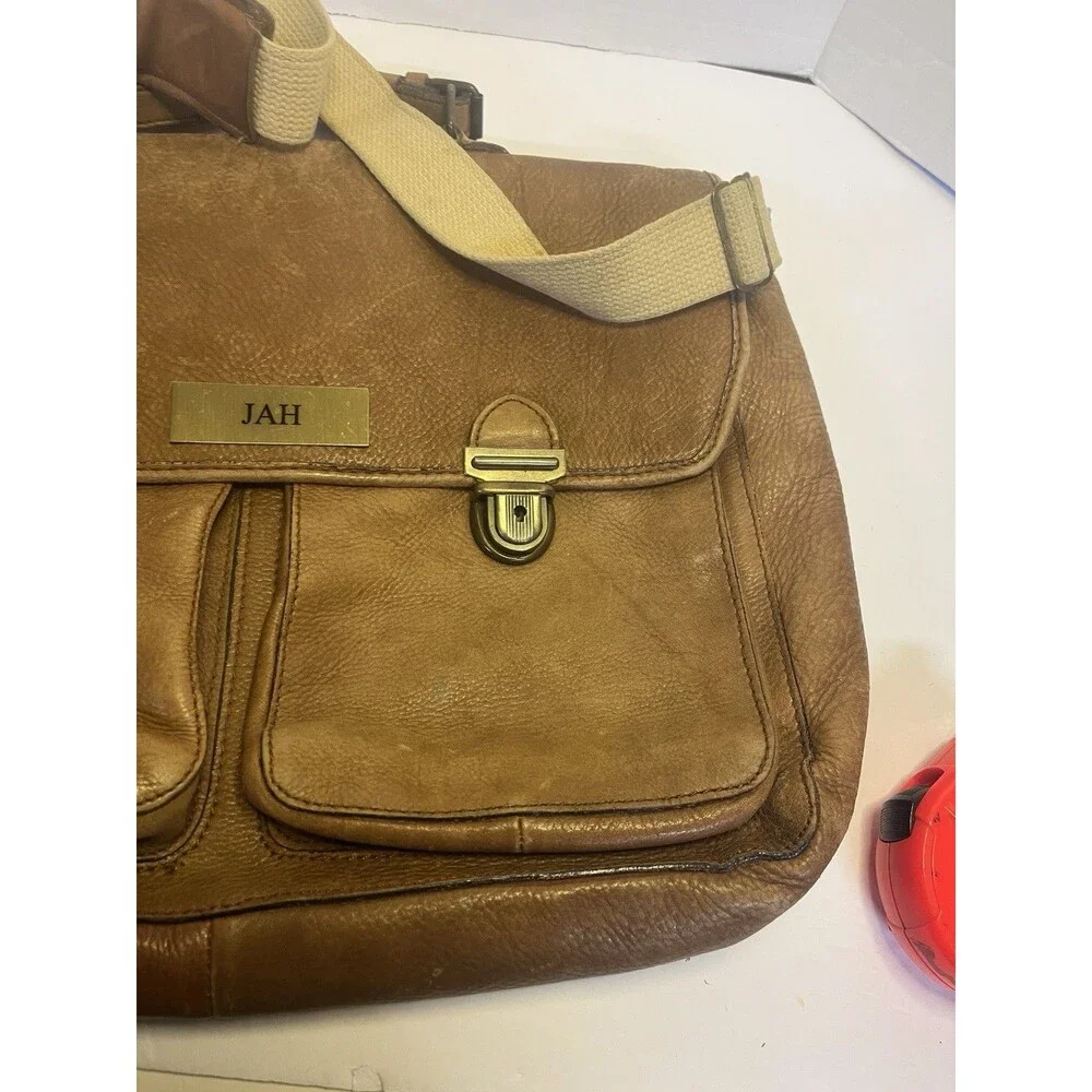 Vintage Georgetown Italy Messenger Bag Laptop Briefcase Leather Boho Emo Hipster